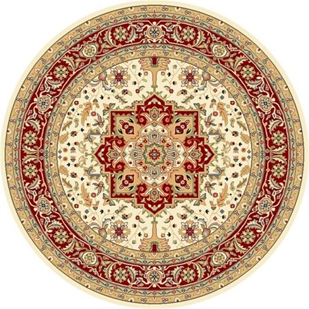 Safavieh Lyndhurst 8 ft. x 8 ft. Machine Made Round Rug - Ivory-Red LNH330A-8R